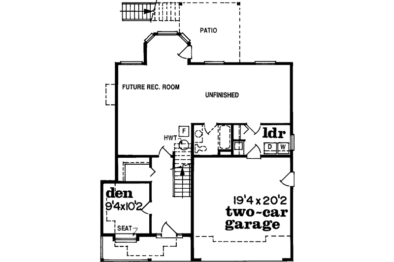 House Blueprint - Floor Plan - Lower Floor for Country House Plan #47-790 - 3 bed, 2 bath