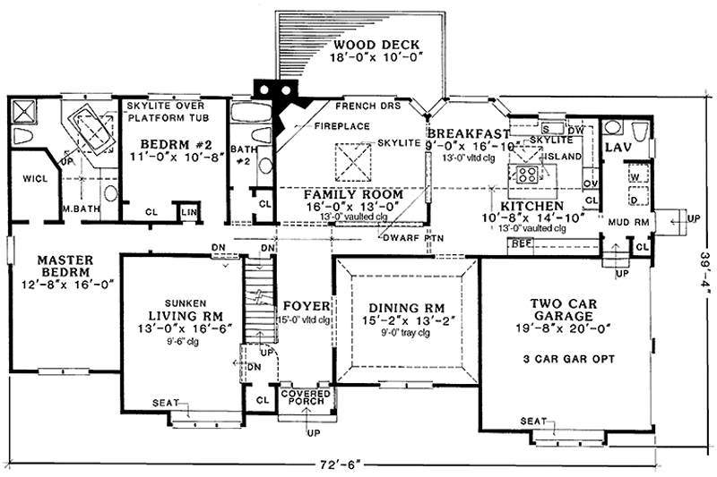 Home Plan - Floor Plan - Main Floor for Country House Plan #456-90 - 4 bed, 3.5 bath