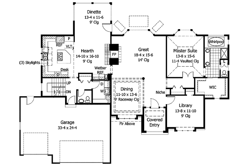 Home Plan - Floor Plan - Main Floor for Traditional House Plan #51-930 - 3 bed, 2.5 bath