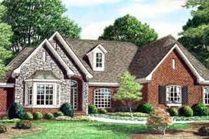 European Exterior - Front Elevation Plan #34-203