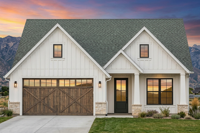 House Blueprint - Exterior - Front Elevation 4 for Farmhouse House Plan #1096-190 - 3 bed, 2 bath