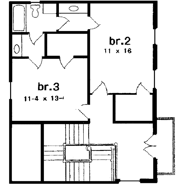 House Blueprint - European Floor Plan - Upper Floor Plan #301-106