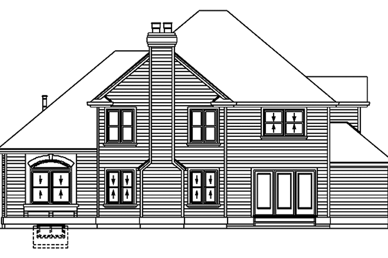 House Blueprint - Exterior - Rear Elevation for Traditional House Plan #47-910 - 4 bed, 2.5 bath