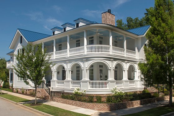Exterior - Front Elevation 4 for Classical House Plan #930-460 - 3 bed, 4.5 bath