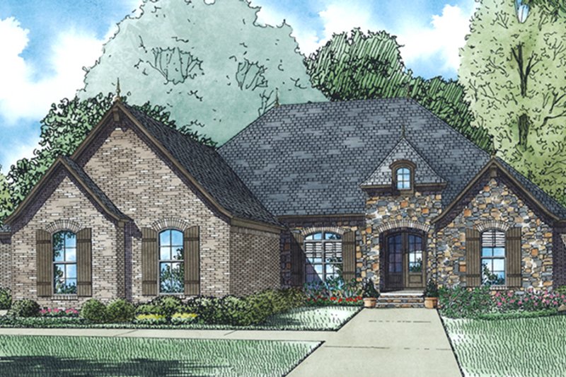 Home Plan - Exterior - Front Elevation 3 for European House Plan #17-3389 - 3 bed, 2.5 bath