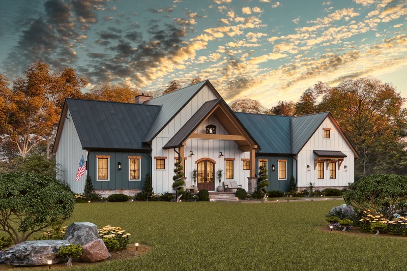 House Blueprint - Exterior - Front Elevation 13 for Farmhouse House Plan #54-680 - 3 bed, 2 bath