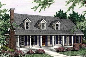 Southern Exterior - Front Elevation Plan #406-253