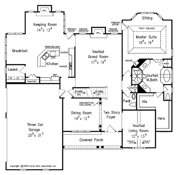 House Plan Design - Colonial Floor Plan - Main Floor Plan #927-599