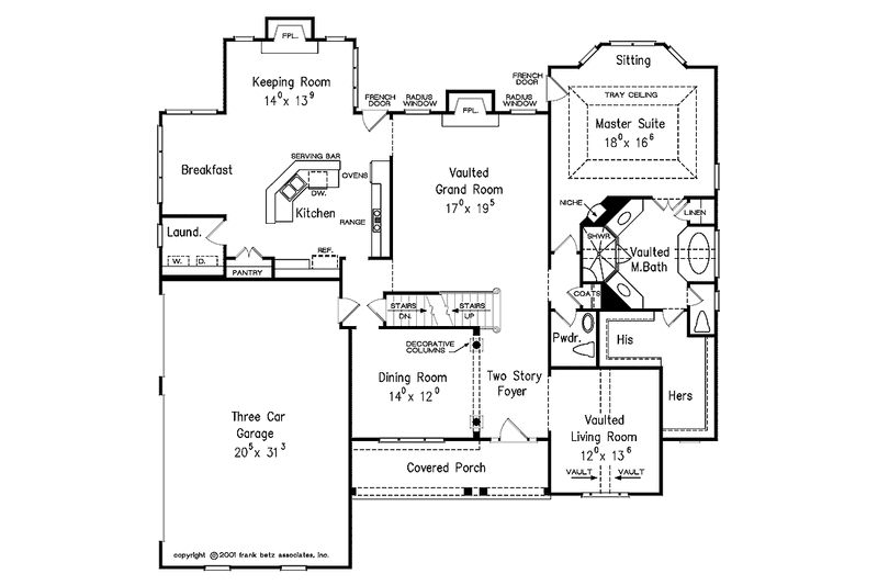 Home Plan - Floor Plan - Main Floor for Colonial House Plan #927-599 - 4 bed, 3.5 bath