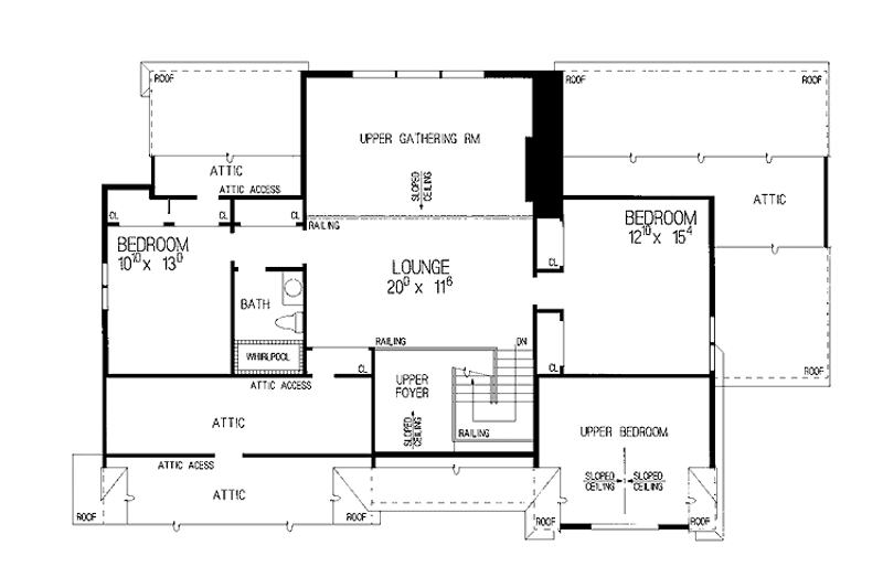 House Design - Floor Plan - Upper Floor for Country House Plan #72-847 - 4 bed, 2.5 bath
