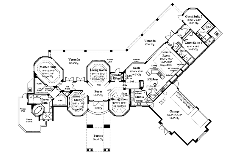 Home Plan - Floor Plan - Main Floor for Mediterranean House Plan #930-175 - 3 bed, 3.5 bath