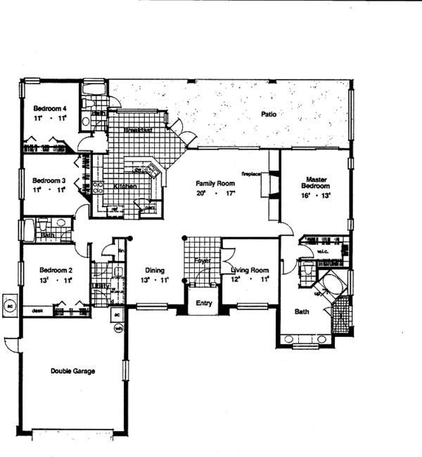 House Design - Mediterranean Floor Plan - Main Floor Plan #417-458