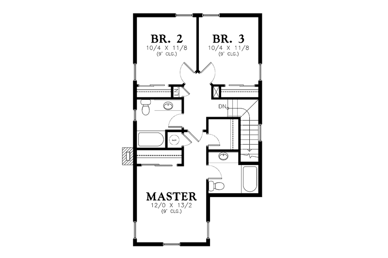Home Plan - Floor Plan - Upper Floor for Country House Plan #48-866 - 3 bed, 2.5 bath