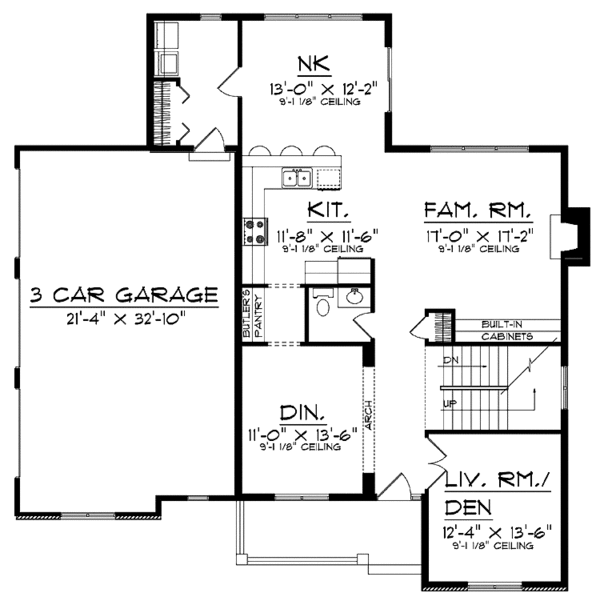 Home Plan - Country Floor Plan - Main Floor Plan #70-1372