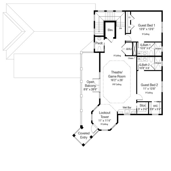 Craftsman Floor Plan - Upper Floor Plan #938-157