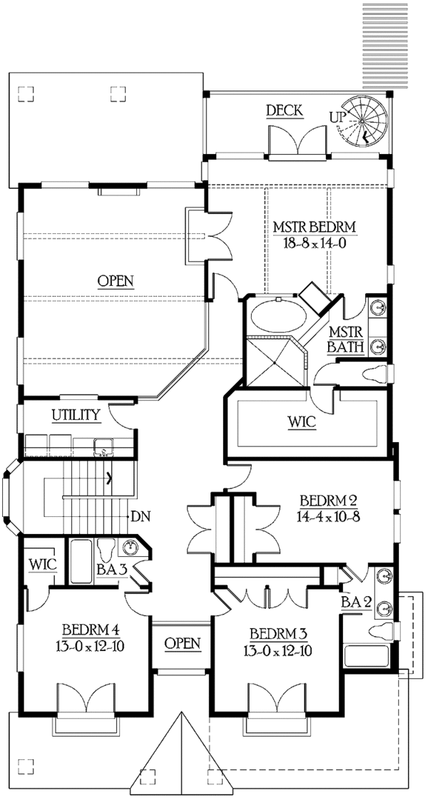 Home Plan - Craftsman Floor Plan - Upper Floor Plan #132-445
