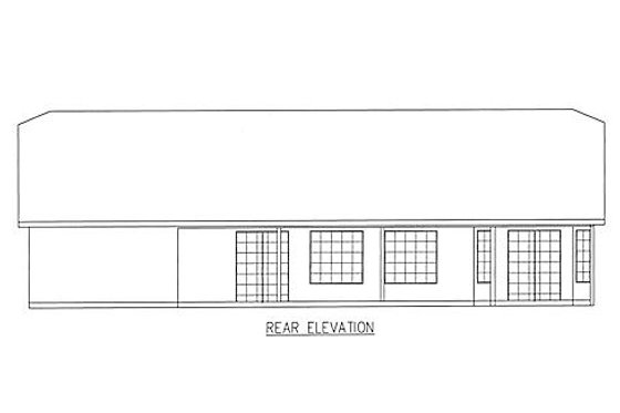 Exterior - Rear Elevation for Mediterranean House Plan #437-10 - 3 bed, 2 bath