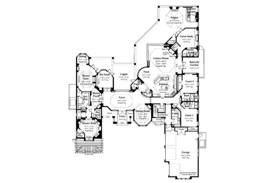 Floor Plan - Main Floor for Mediterranean House Plan #930-97 - 4 bed, 5.5 bath