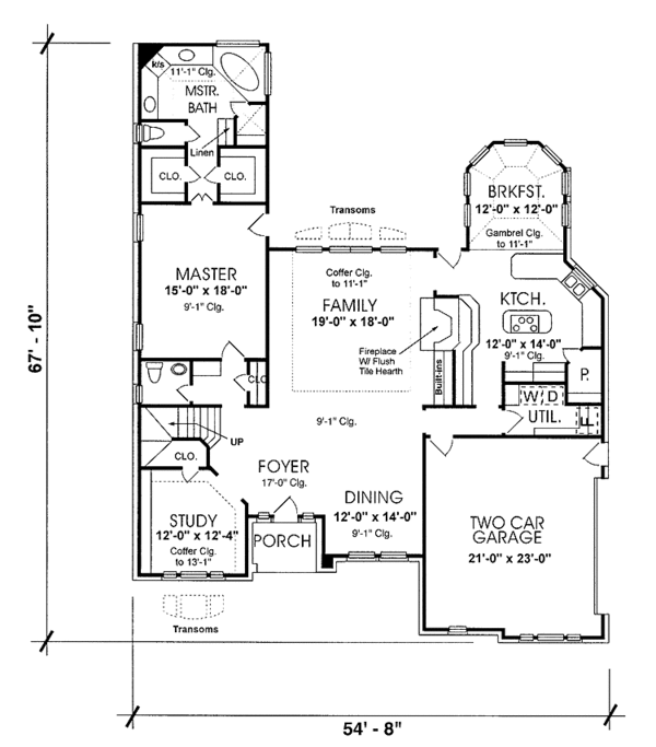 House Plan Design - Country Floor Plan - Main Floor Plan #974-52