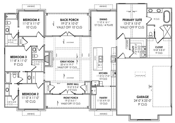 Country Floor Plan - Main Floor Plan #1096-86