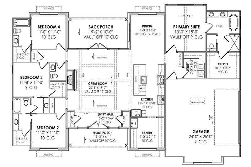 House Plan Design - Floor Plan - Main Floor for Country House Plan #1096-86 - 4 bed, 3.5 bath