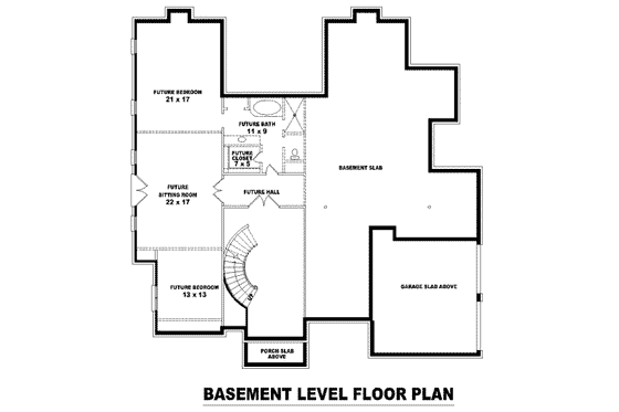 Floor Plan - Lower Floor for European House Plan #81-1348 - 4 bed, 4 bath