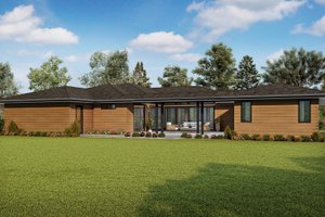 Exterior - Rear Elevation for Prairie House Plan #48-1085 - 4 bed, 3.5 bath