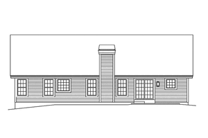 Exterior - Rear Elevation for Traditional House Plan #57-600 - 3 bed, 2 bath