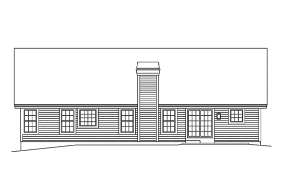 Exterior - Rear Elevation for Traditional House Plan #57-600 - 3 bed, 2 bath