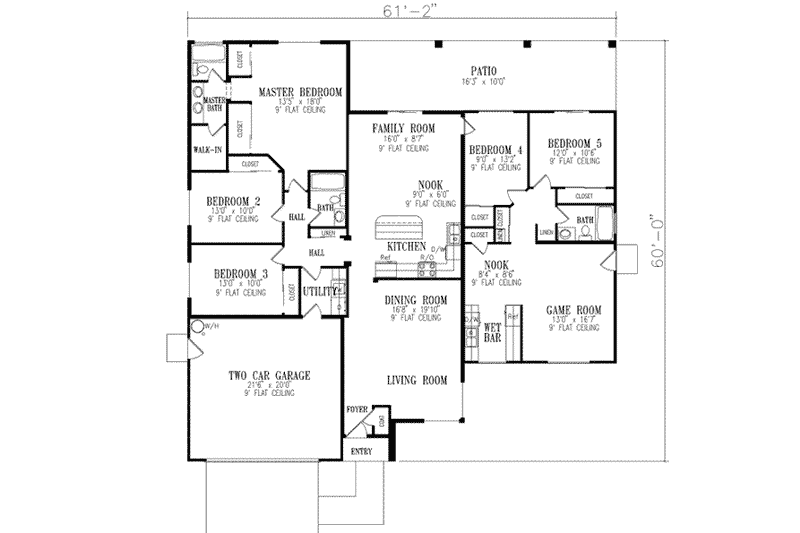 Dream House Plan - Floor Plan - Main Floor for Traditional House Plan #1-568 - 5 bed, 3 bath