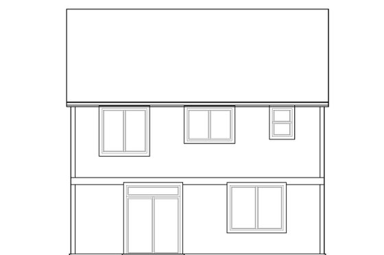 Exterior - Rear Elevation for Craftsman House Plan #53-608 - 3 bed, 2.5 bath
