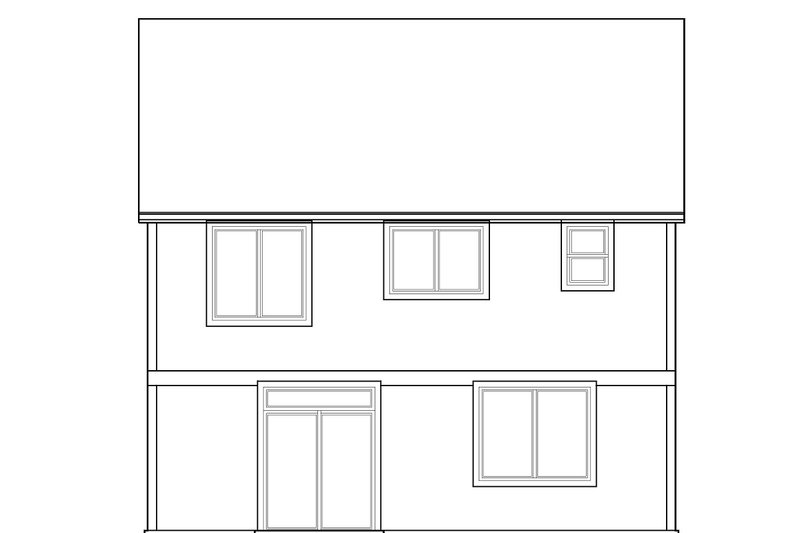 Home Plan - Exterior - Rear Elevation for Craftsman House Plan #53-608 - 3 bed, 2.5 bath