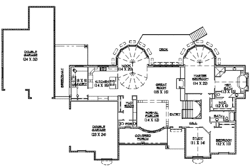 Dream House Plan - Floor Plan - Main Floor House Plan #5-163 - 3 bed, 2.5 bath