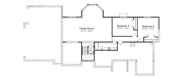 Traditional Floor Plan - Lower Floor Plan #49-265