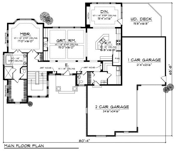 Home Plan - European Floor Plan - Main Floor Plan #70-884