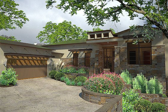 Contemporary style, modern design home, front elevation