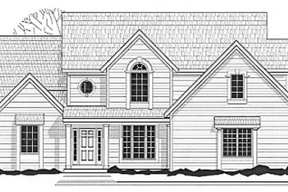 Exterior - Front Elevation for Traditional House Plan #67-419 - 4 bed, 3.5 bath