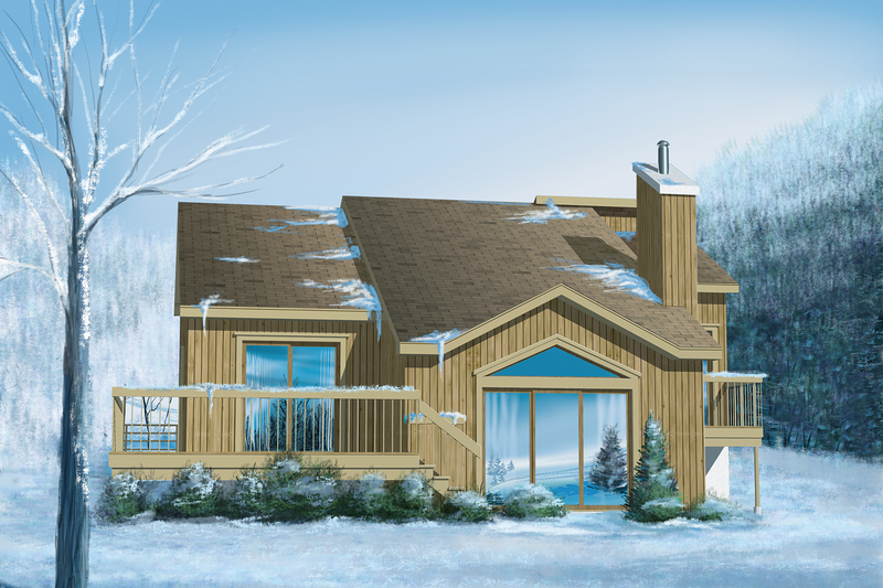 Cabin Style House Plan - 3 Beds 1 Baths 1220 Sq/Ft Plan #25-1117