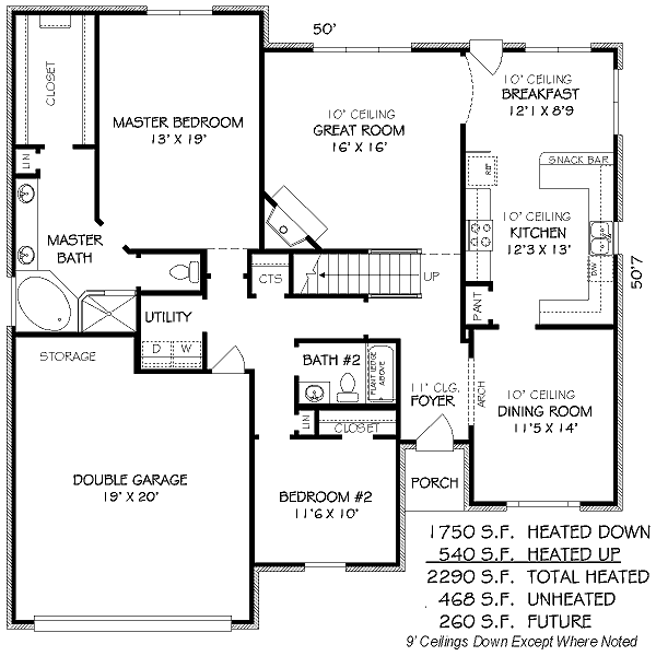European Floor Plan - Main Floor Plan #424-85