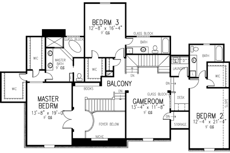 Dream House Plan - Floor Plan - Upper Floor for European House Plan #410-229 - 4 bed, 4 bath