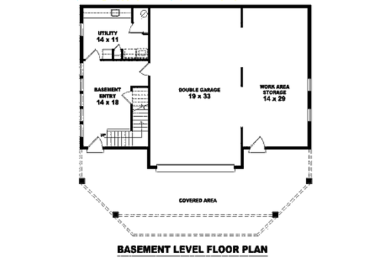 Floor Plan - Lower Floor for European House Plan #81-13665 - 2 bed, 2 bath