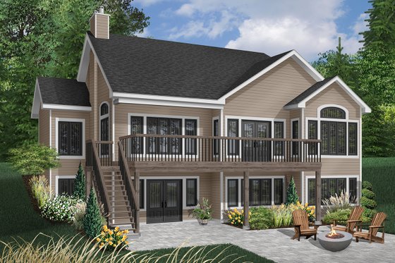 Exterior - Rear Elevation 4 for Traditional House Plan #23-2286 - 3 bed, 3 bath