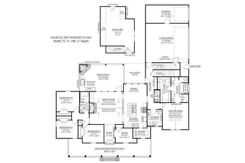 Dream House Plan - Optional Bonus - Basement
