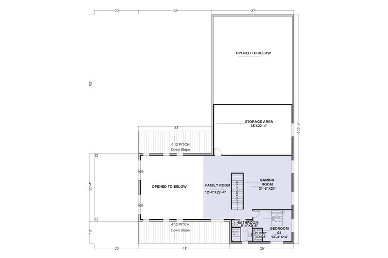 Home Plan - Floor Plan - Upper Floor for Barndominium House Plan #1107-32 - 4 bed, 3.5 bath