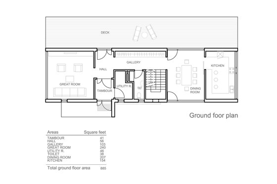 Floor Plan - Main Floor for Modern House Plan #552-3 - 3 bed, 2.5 bath