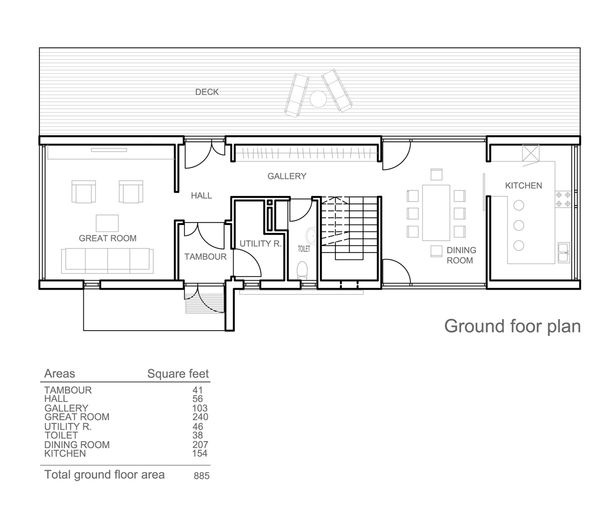 Home Plan - Modern Floor Plan - Main Floor Plan #552-3