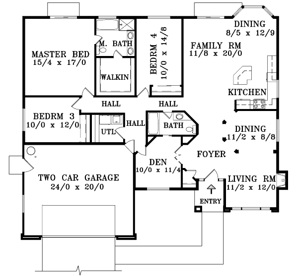 Adobe / Southwestern Floor Plan - Main Floor Plan #1-1391