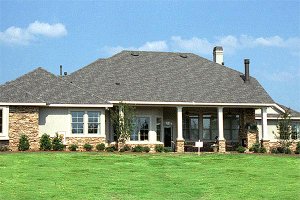 Exterior - Rear Elevation for European House Plan #472-17 - 4 bed, 3.5 bath