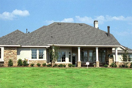 Exterior - Rear Elevation for European House Plan #472-17 - 4 bed, 3.5 bath