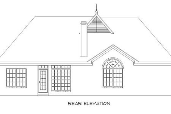 Exterior - Rear Elevation for European House Plan #424-178 - 3 bed, 2 bath